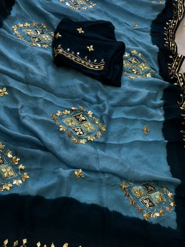 Pure HO silk Gota Saree
