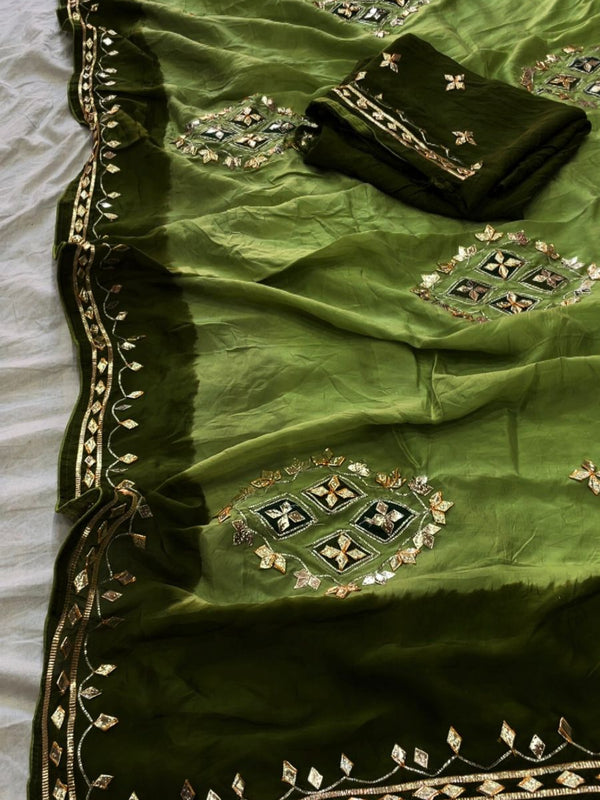 Pure HO silk Gota Saree