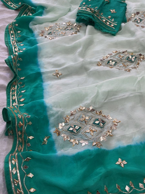 Pure HO silk Gota Saree