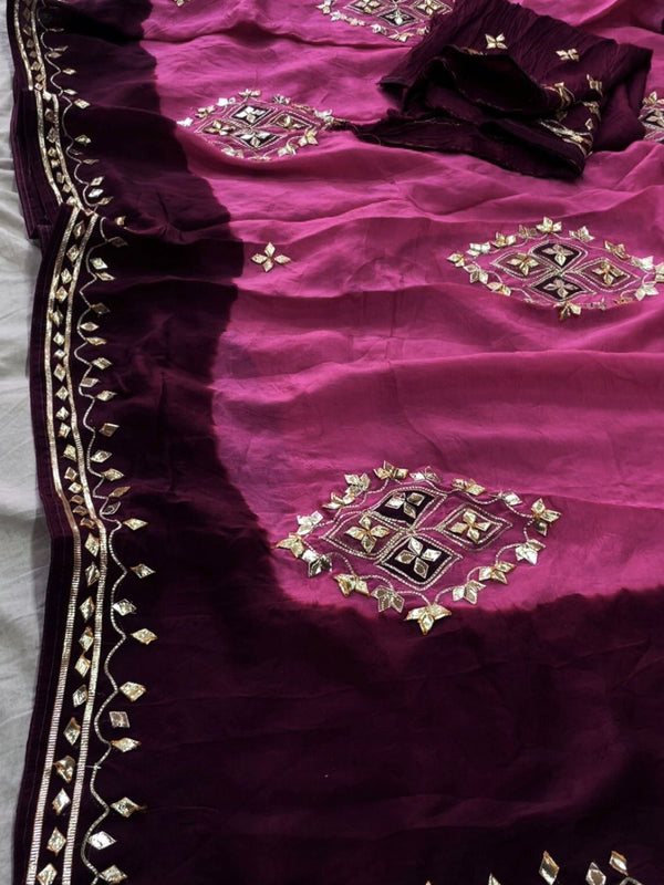 Pure HO silk Gota Saree