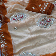 Pure HO silk Gota Saree