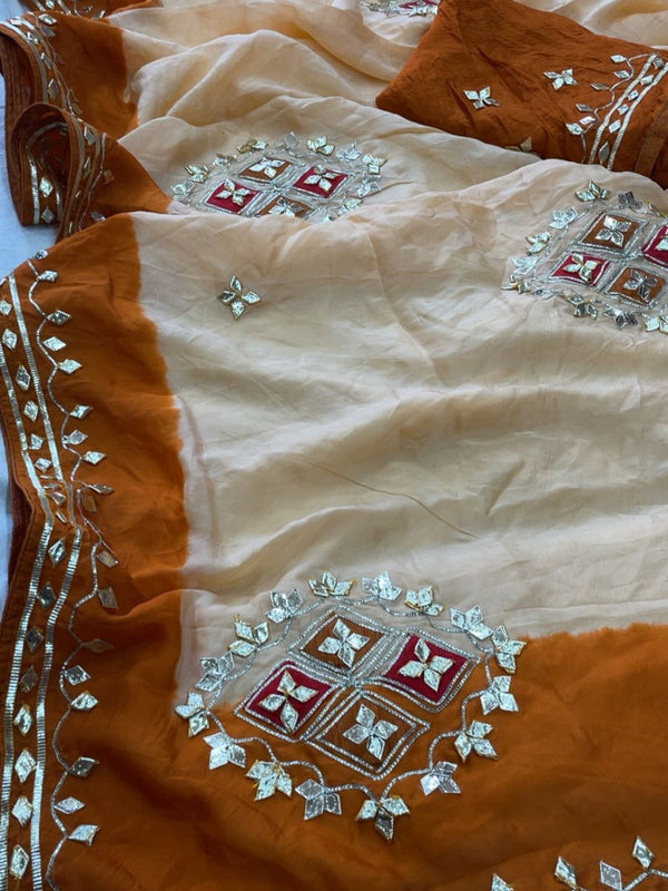Pure HO silk Gota Saree