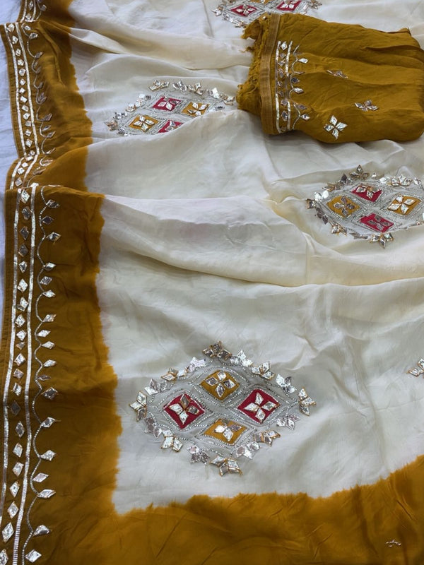 Pure HO silk Gota Saree