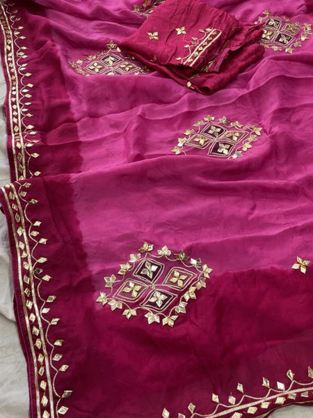 Pure HO silk Gota Saree