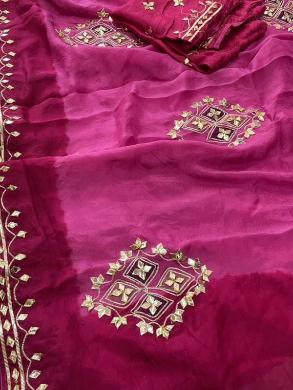 Pure HO silk Gota Saree