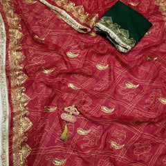 Royal Georgette Aari Taari Bhandej Saree