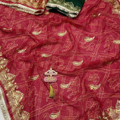 Royal Georgette Aari Taari Bhandej Saree