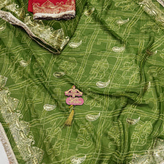 Royal Georgette Aari Taari Bhandej Saree