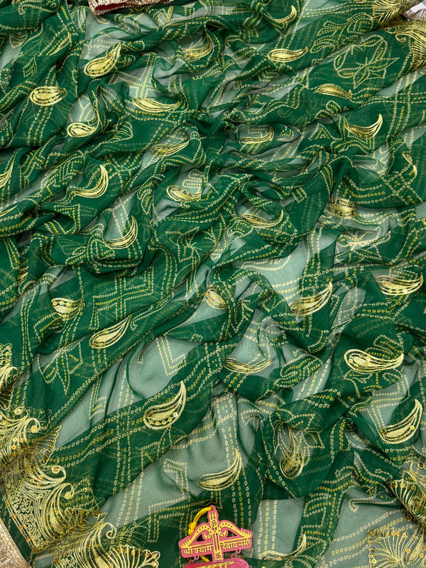 Royal Georgette Aari Taari Bhandej Saree