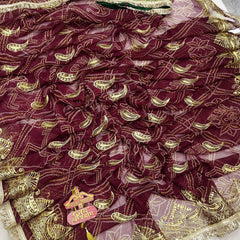 Royal Georgette Aari Taari Bhandej Saree