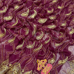 Royal Georgette Aari Taari Bhandej Saree
