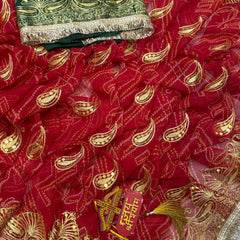 Royal Georgette Aari Taari Bhandej Saree