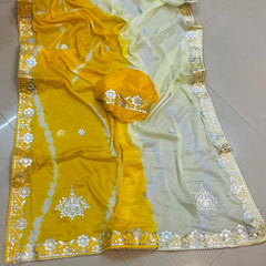 Chinon Leheriya Gota Patti Saree