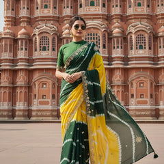 Chinon Leheriya Gota Patti Saree