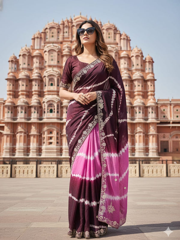 Chinon Leheriya Gota Patti Saree