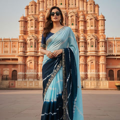 Chinon Leheriya Gota Patti Saree