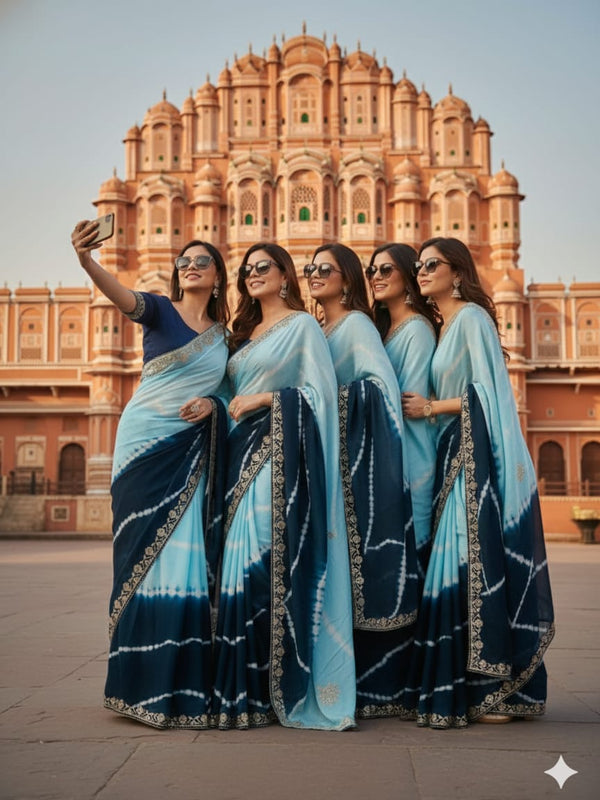 Chinon Leheriya Gota Patti Saree