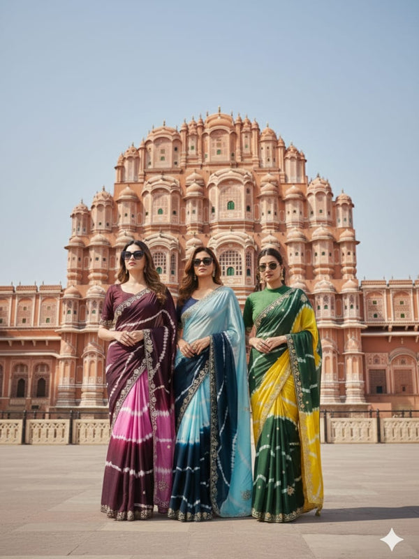 Chinon Leheriya Gota Patti Saree
