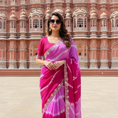Chinon Leheriya Gota Patti Saree