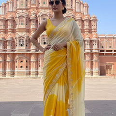 Chinon Leheriya Gota Patti Saree
