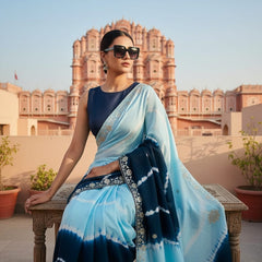 Chinon Leheriya Gota Patti Saree