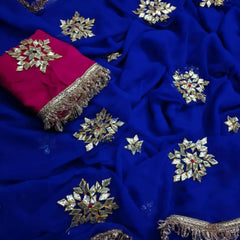 Semi Chiffon Gota Saree