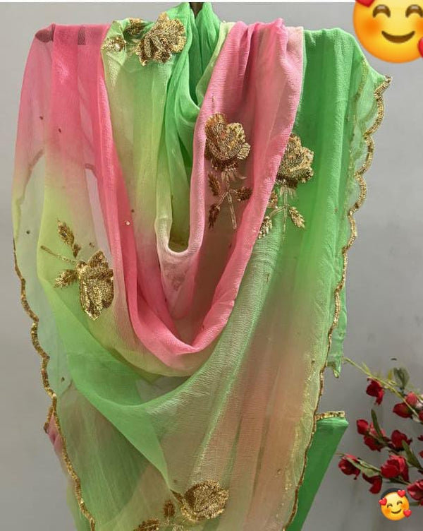 Semi Chiffon Gota Saree