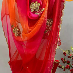 Semi Chiffon Gota Saree