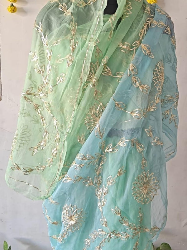 Semi Chiffon Gota Jal Saree