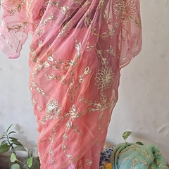Semi Chiffon Gota Jal Saree