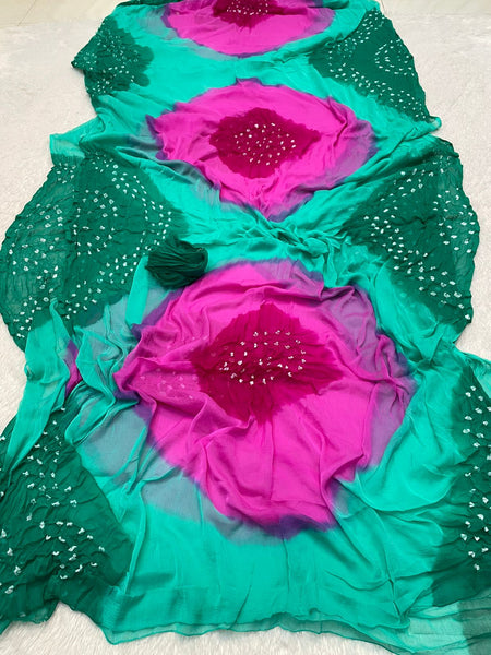 Semi Chiffon Bhandej Saree