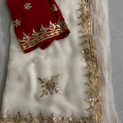 Semi Chiffon Bhandej Saree