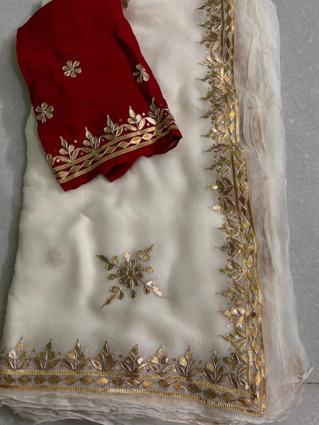 Semi Chiffon Bhandej Saree