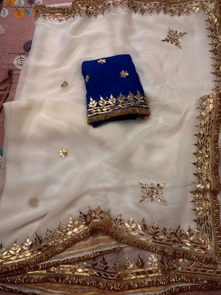 Semi Chiffon Bhandej Saree