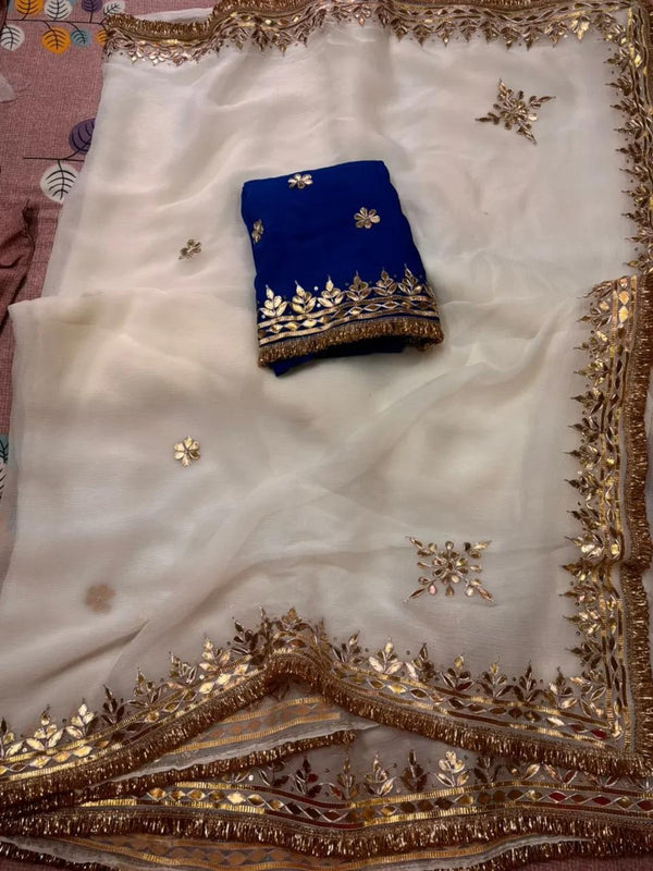 Semi Chiffon Bhandej Saree