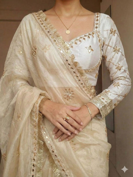 Frendi Silk Frill Saree With Aangi Blouse