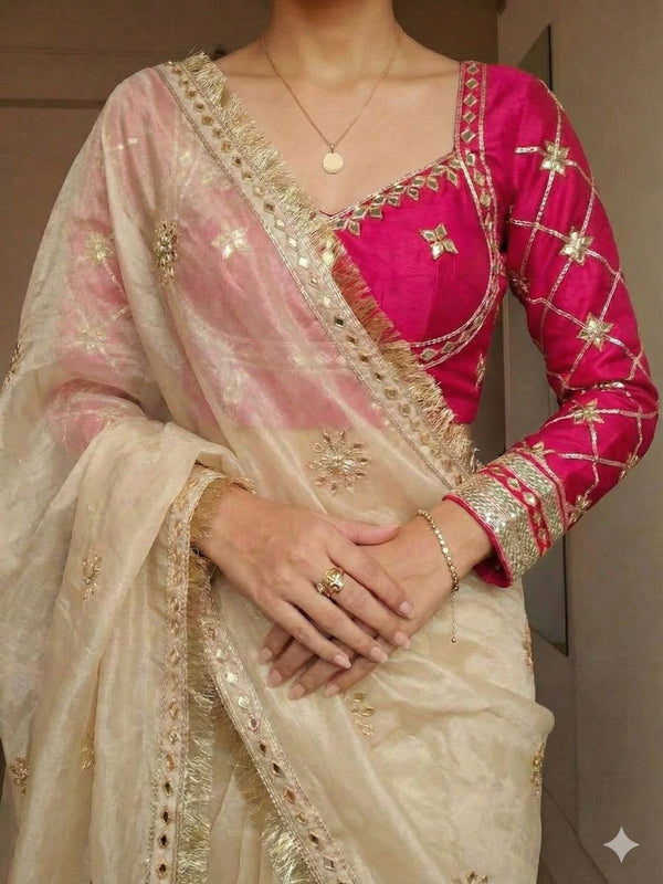 Frendi Silk Frill Saree With Aangi Blouse