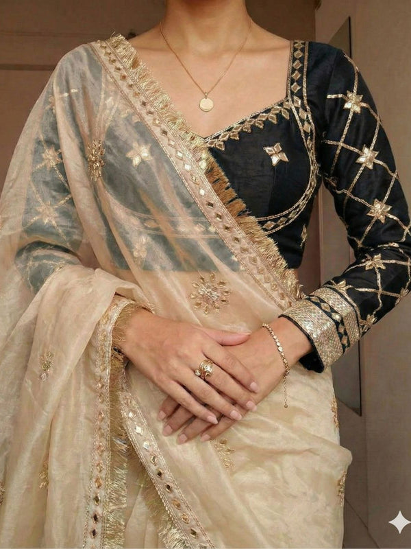 Frendi Silk Frill Saree With Aangi Blouse
