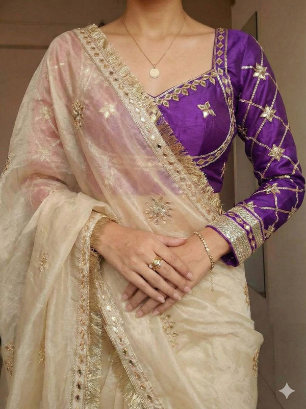 Frendi Silk Frill Saree With Aangi Blouse