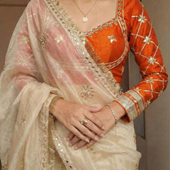 Frendi Silk Frill Saree With Aangi Blouse