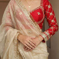 Frendi Silk Frill Saree With Aangi Blouse