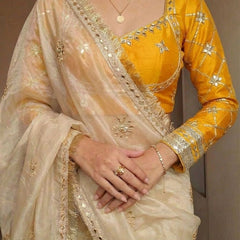 Frendi Silk Frill Saree With Aangi Blouse