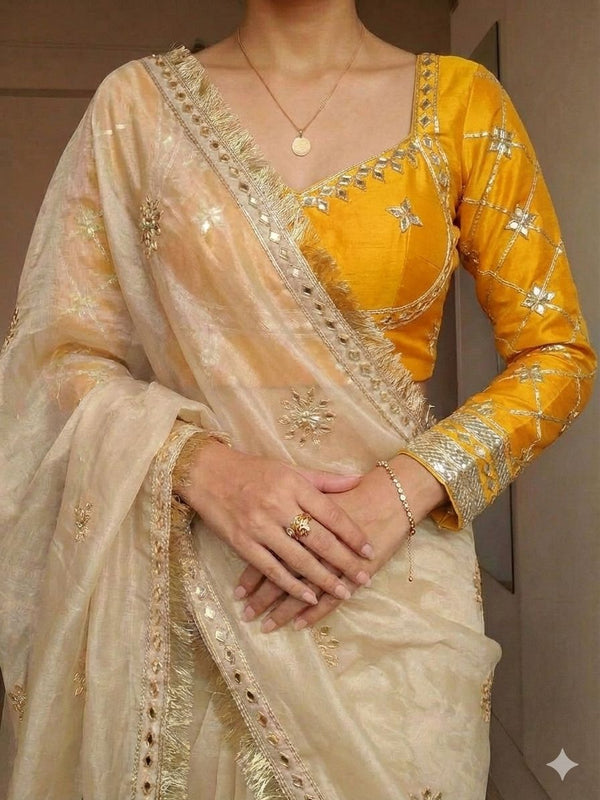 Frendi Silk Frill Saree With Aangi Blouse