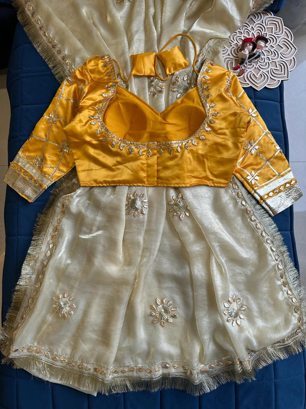 Frendi Silk Frill Saree With Aangi Blouse