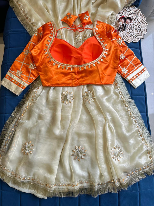 Frendi Silk Frill Saree With Aangi Blouse