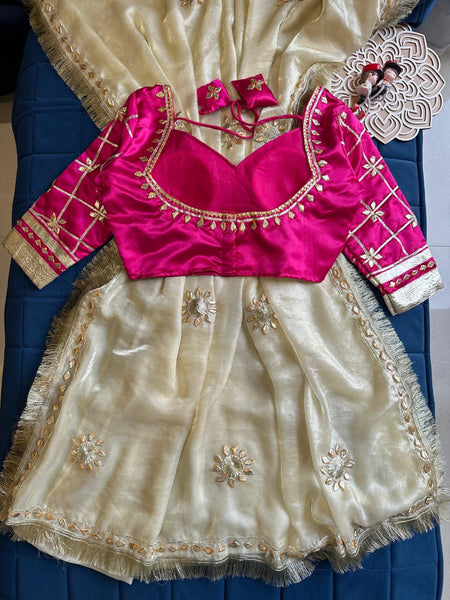Frendi Silk Frill Saree With Aangi Blouse