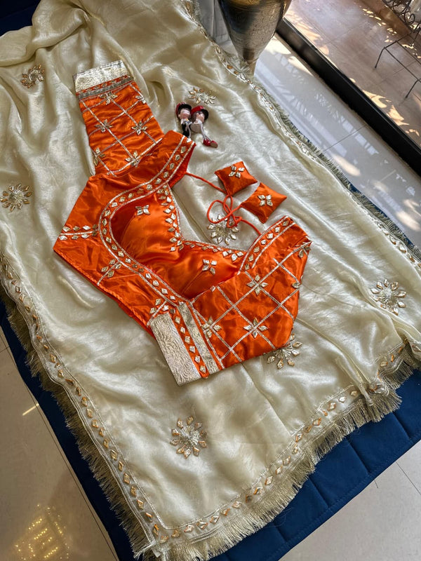 Frendi Silk Frill Saree With Aangi Blouse