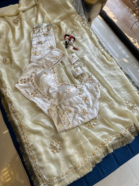 Frendi Silk Frill Saree With Aangi Blouse