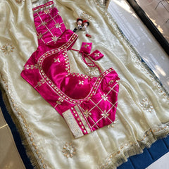 Frendi Silk Frill Saree With Aangi Blouse