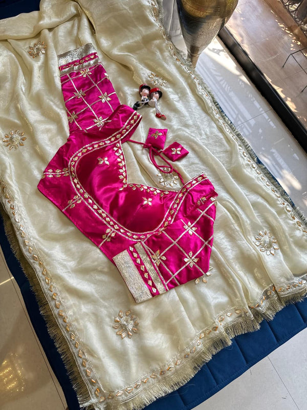 Frendi Silk Frill Saree With Aangi Blouse
